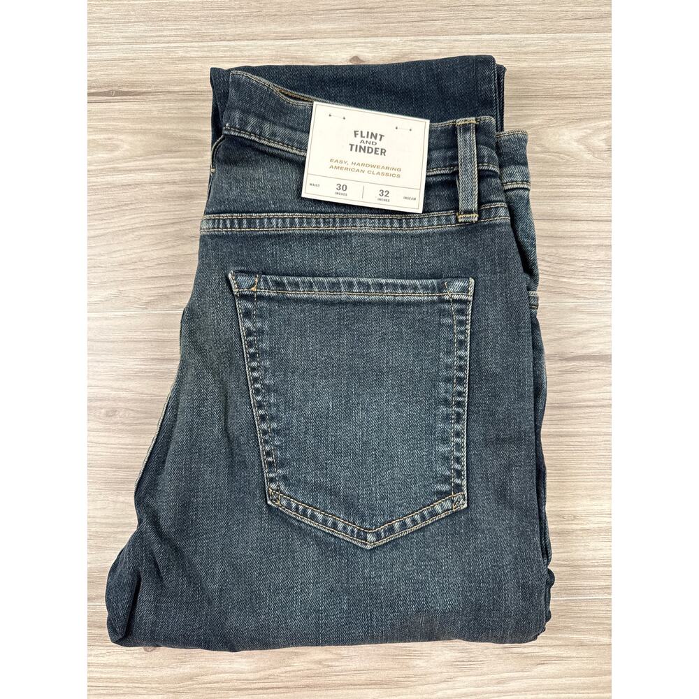 Flint‎ and Tinder All American Stretch Denim Straight Fit Dark Overdye Jeans